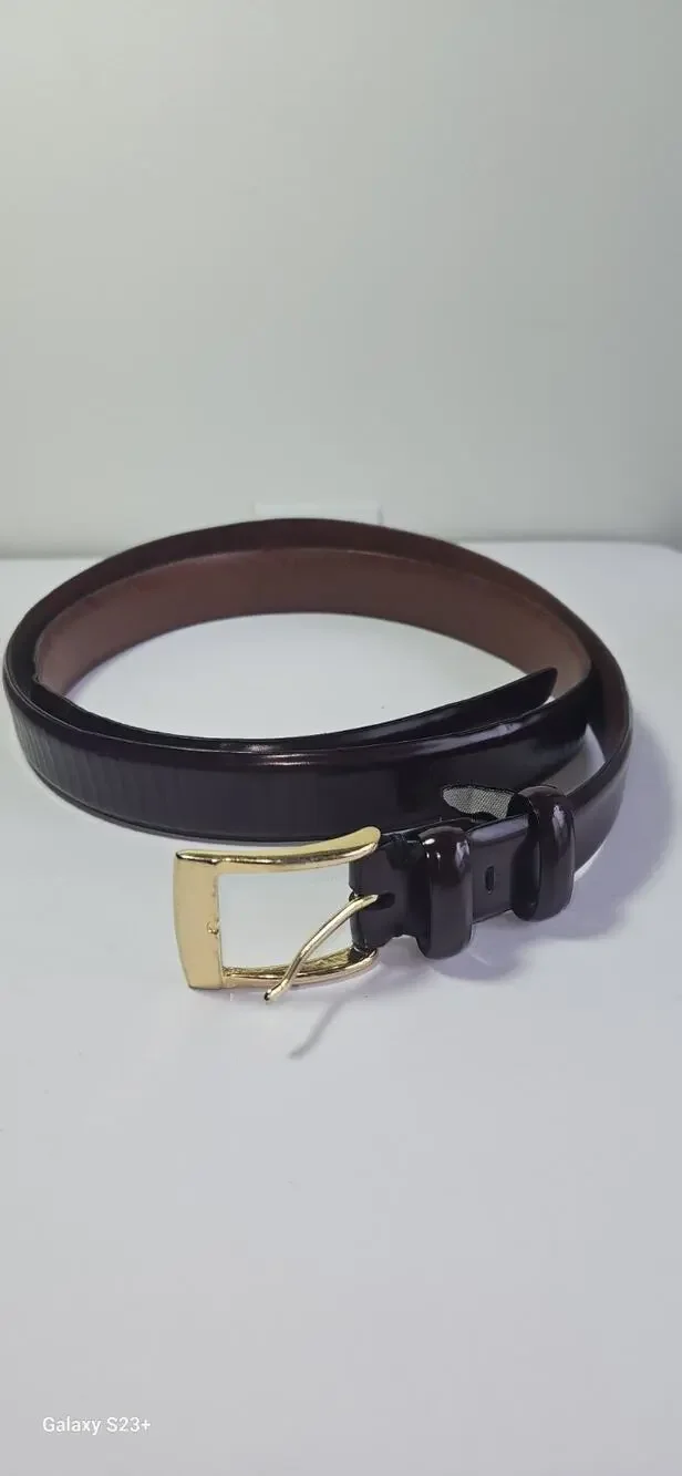 Men's Nordstrom Leather Maroon Glossy Stylish Timeless Formal Wear Belt 115/64